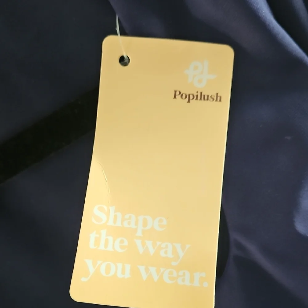 Chic Navy Midi Dress - Picture 2 of 5